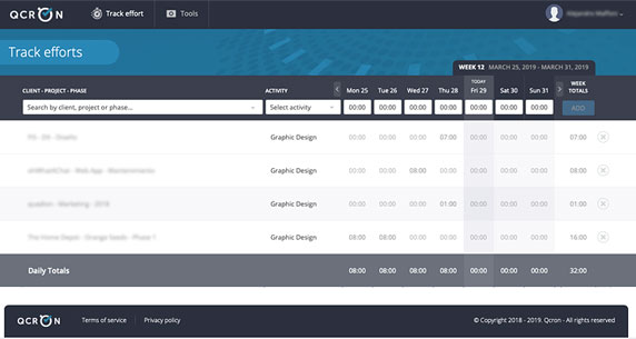 User friendly time sheet recording